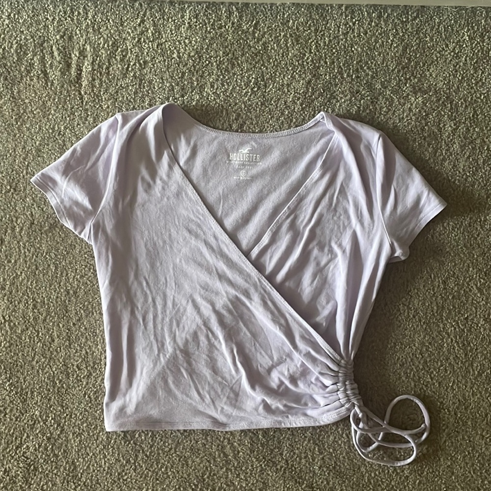 Lavendar Size S Hollister V Neck Wrap Baby Tee with tie on side